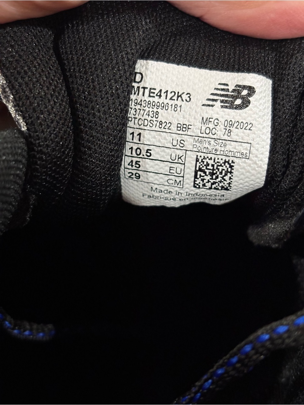 New Balance 412 v3 Silver and Navy Trail Sneakers - Picture 7 of 8